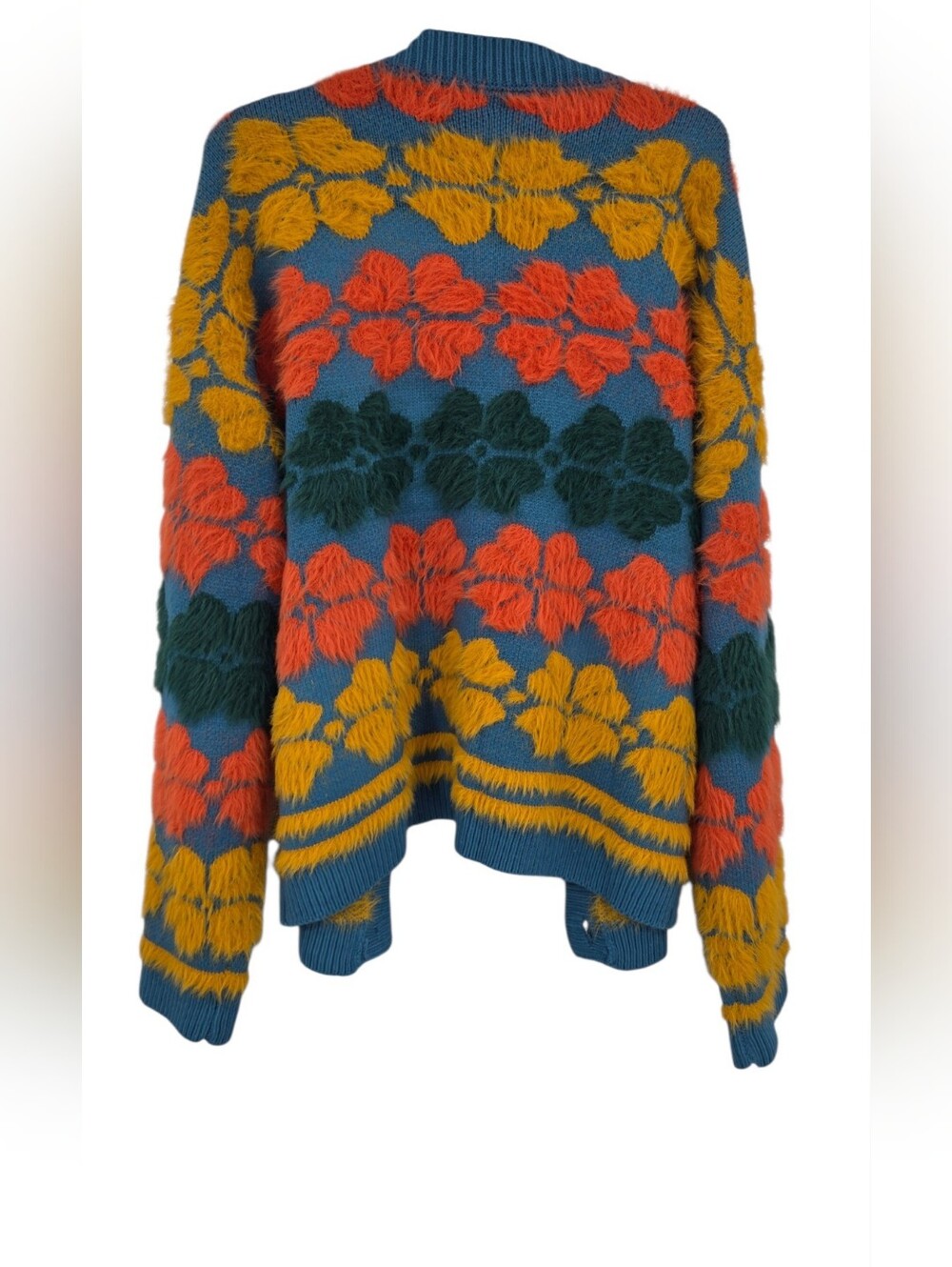 %Merci Floral Fuzzy Cardigan Large - Picture 5 of 5